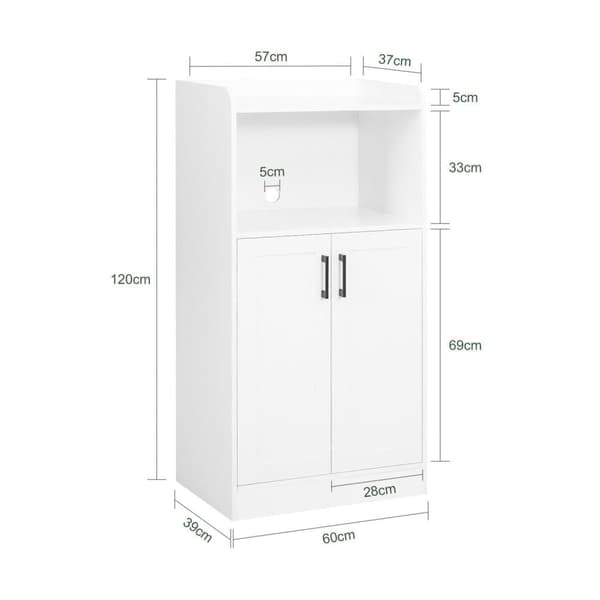 Keittiökaappi, FSB47-W, 60x39x120 cm, Valkoinen