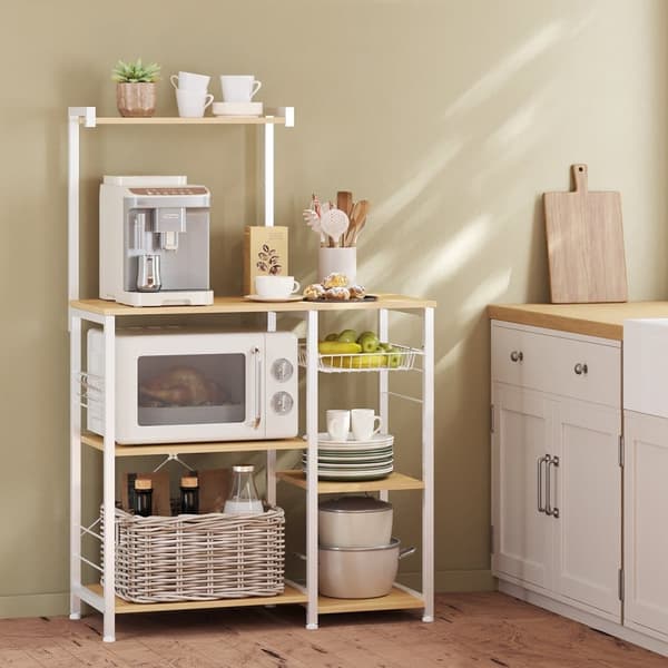 Køkkenhylde, VASAGLE KKS035B02, 40x90x134 cm, Greige Sort