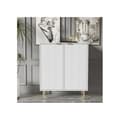 Miniatyrbild 5 av 6: Buffé 2 dörrar, blommönster, bränd lack, krocksäker hörndesign, 3 hyllor, 6 fack, 75L*40P*90H, vit
