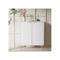 Miniatyrbild 1 av 6: Buffé 2 dörrar, blommönster, bränd lack, krocksäker hörndesign, 3 hyllor, 6 fack, 75L*40P*90H, vit