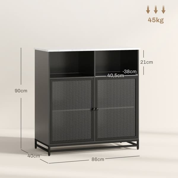Rootz Buffet Storage Furniture - Spisestueskab - Køkken skænk - Tilt -proof struktur - 86x40x90cm