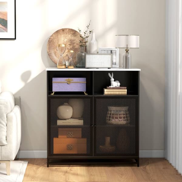Rootz Buffet Storage Furniture - Spisestueskab - Køkken skænk - Tilt -proof struktur - 86x40x90cm