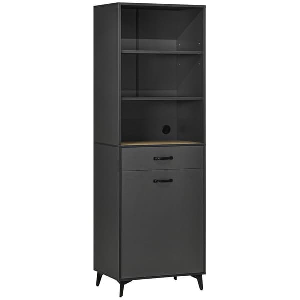 Rootz Buffet - Kitchen Storage Cabinet - High Industrial Design - Modern Elegance - 60L X 42B X 180H CM - Grå och brun