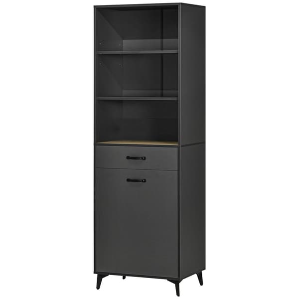 Rootz Buffet - Kitchen Storage Cabinet - High Industrial Design - Modern Elegance - 60L X 42B X 180H CM - Grå och brun