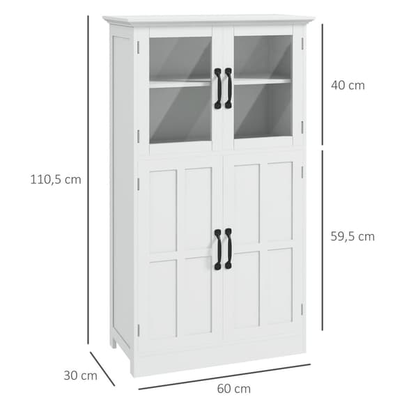 Rootz Kitchen Buffet Cabinet - Closet - Storage Unit - Moderne design - 60 cm x 30 cm x 110,5 cm