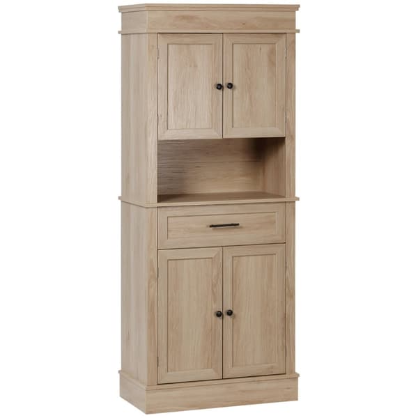 Rootz Kitchen Buffet Cabinet - Alsidig opbevaring - brunt skab - sofistikeret note - MDF, 74 cm x 39,5 cm x 183 cm