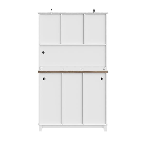 Rootz Kitchen Skab - Tall Cabinet - Vinhylde - LED -belysning - 106 x 40 x 179,5 cm - Justerbare hylder til alsidig opbevaring