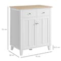 Miniatyrbillede 3 af 6: Rootz Kitchen Cabinet - Side Cabinet - Storage Cabinet - Landstil design - 76 x 48 x 91 cm - Hvid og brun