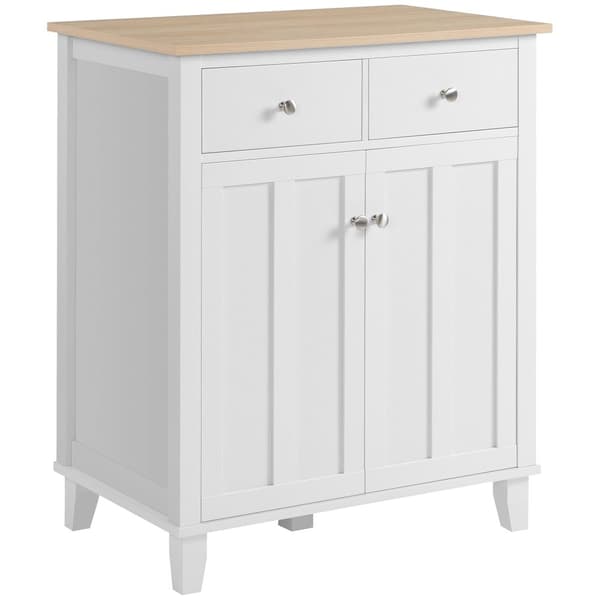 Rootz Kitchen Cabinet - Side Cabinet - Storage Cabinet - Landstil design - 76 x 48 x 91 cm - Hvid og brun