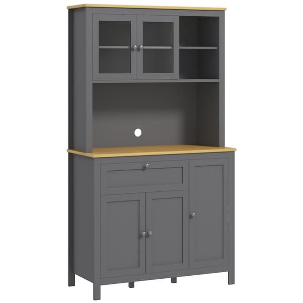 Rootz -keittiön kaapin buffet - ruokasalin esittely - harmaa säilytysyksikkö - runsaasti säilytystilaa - 100 cm x 40 cm x 180cm