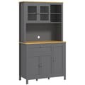 Pikkukuva 6 / 6: Rootz -keittiön kaapin buffet - ruokasalin esittely - harmaa säilytysyksikkö - runsaasti säilytystilaa - 100 cm x 40 cm x 180cm