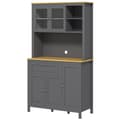 Pikkukuva 1 / 6: Rootz -keittiön kaapin buffet - ruokasalin esittely - harmaa säilytysyksikkö - runsaasti säilytystilaa - 100 cm x 40 cm x 180cm
