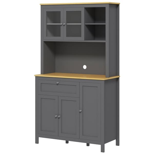 Rootz -keittiön kaapin buffet - ruokasalin esittely - harmaa säilytysyksikkö - runsaasti säilytystilaa - 100 cm x 40 cm x 180cm