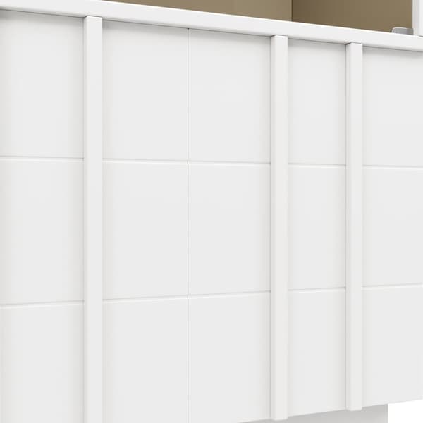 Rootz Kitchen Cabinet Sideboard - förvaringsskåp - Glasdörrskåp - rymlig design - 120 cm x 33 cm x 95 cm