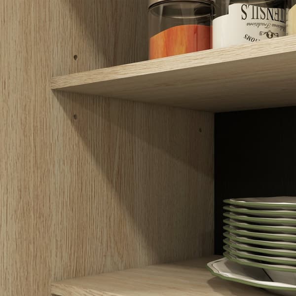 Rootz Kitchen Buffing Cabinet - Skænk - Opbevaringsenhed - Justerbare hylder - 90x40x170 cm - sort/brun