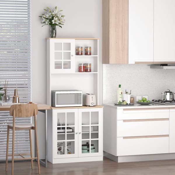 Rootz Kitchen Buffet - Kitchen comer - Display Cabinet - Elegant Design - 80 cm x 37 cm x 183 cm