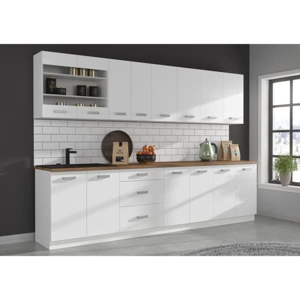 ATLAS Fläktkåpa - Vit dekor - L60 x D31 x H72 cm