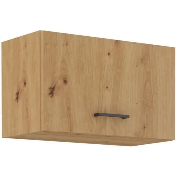 Korkea liesituuletinkaappi - MODENA - 60 cm - Artisan-tammi ja mattamusta - CUISINIER
