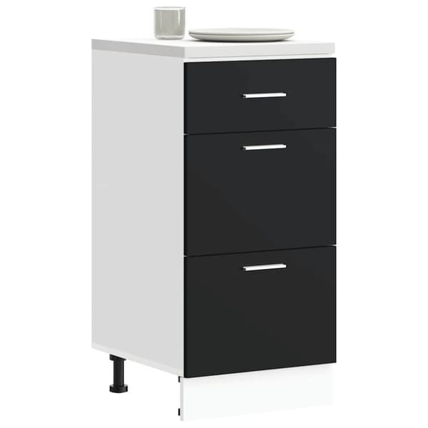 Underskåp svart 40x46x81,5 cm konstruerat trä
