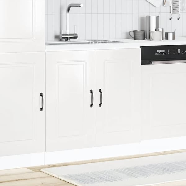 Diskbänk underskåp högglans vit 80x46x81,5 cm konstruerat trä