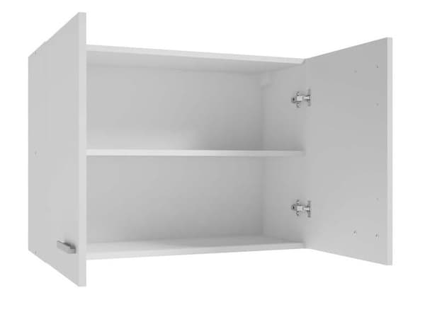 Yksi 80 x 60 valkoinen riippuva keittiökaappi