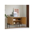 Miniatyrbild 4 av 6: Buffé med 2 dörrar och metallben, buffé, kommod med linjärt design, Mått: H 75 cm / B 100 cm / D 40 cm