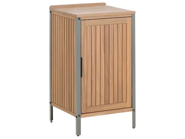 Utekjøkkenskap i Brunt Akasietre 2 Hyller 1 Dør med Topp 50 x 50 x 92 cm Hagekjøkken Spisestue
