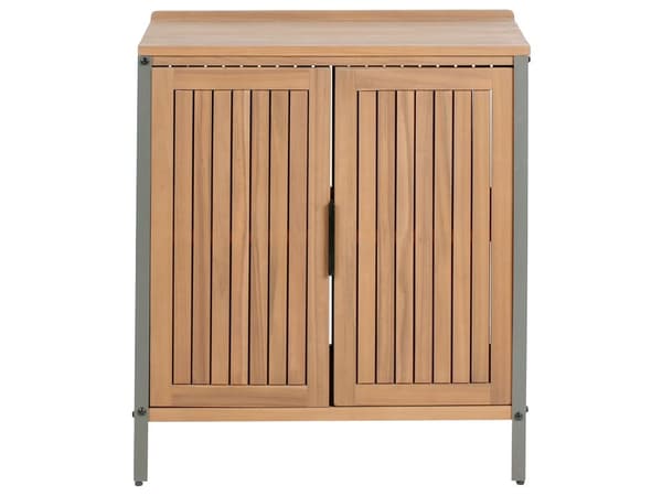 Utekjøkkenskap i Brunt Akasietre 2 Hyller 2 Dører Skap med Topp 50 x 80 x 92 cm Hagekjøkken Spisestue