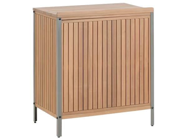 Utekjøkkenskap i Brunt Akasietre 2 Hyller 2 Dører Skap med Topp 50 x 80 x 92 cm Hagekjøkken Spisestue