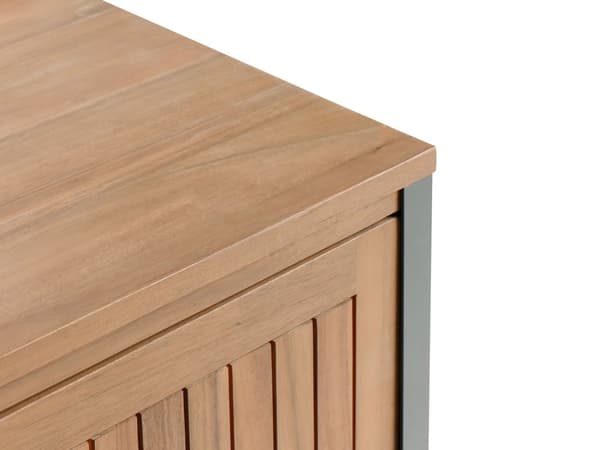 Utekjøkkenskap i Brunt Akasietre 2 Hyller 2 Dører Skap med Topp 50 x 80 x 92 cm Hagekjøkken Spisestue