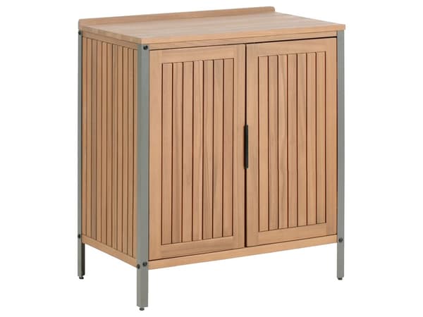 Utekjøkkenskap i Brunt Akasietre 2 Hyller 2 Dører Skap med Topp 50 x 80 x 92 cm Hagekjøkken Spisestue