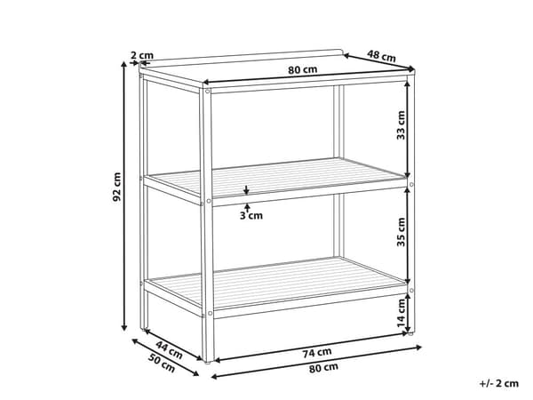 Utekjøkkenøy i Brunt Akasietre med 2 Hyller og Topp 50 x 80 x 92 cm Hagekjøkken Spisestue