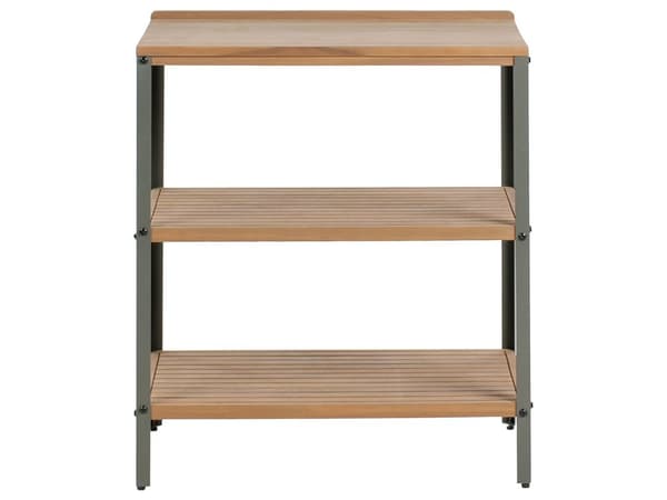 Utekjøkkenøy i Brunt Akasietre med 2 Hyller og Topp 50 x 80 x 92 cm Hagekjøkken Spisestue