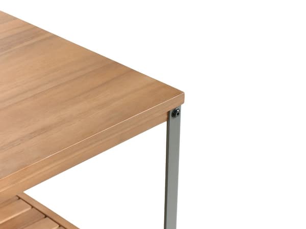 Utekjøkkenøy i Brunt Akasietre med 2 Hyller og Topp 50 x 80 x 92 cm Hagekjøkken Spisestue
