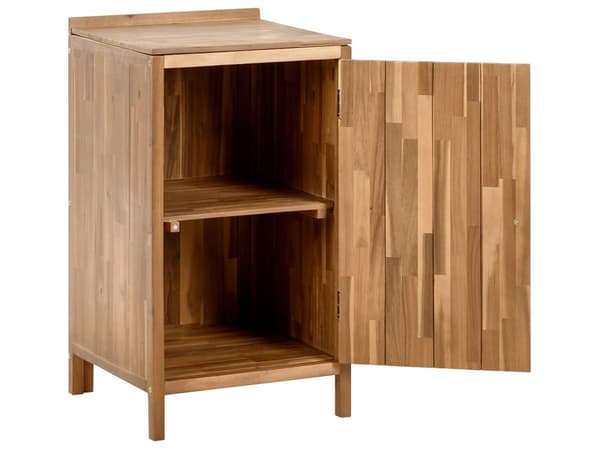 Utendørs kjøkkenskap Brun Akasietre 50 x 50 x 90 cm 2 hyller 1 dør Utekjøkken Hage