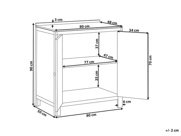 Utendørs kjøkkenskap Brun Akasietre 50 x 80 x 90 cm 2 hyller 2 dører Utekjøkken Hage