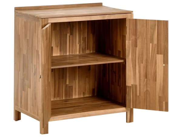 Utendørs kjøkkenskap Brun Akasietre 50 x 80 x 90 cm 2 hyller 2 dører Utekjøkken Hage