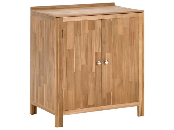 Utendørs kjøkkenskap Brun Akasietre 50 x 80 x 90 cm 2 hyller 2 dører Utekjøkken Hage