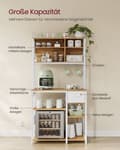 Miniatyrbild 3 av 6: Rootz Kitchen Shelf - Storage Rack - Organiser - Space Saver - Wood Chipboard & Steel - 40 x 80 x 180,4 cm - Gold Oak & White Finish