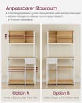 Miniatyrbild 5 av 6: Rootz Kitchen Shelf - Storage Rack - Organiser - Space Saver - Wood Chipboard & Steel - 40 x 80 x 180,4 cm - Gold Oak & White Finish