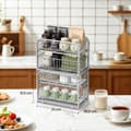 Miniatyrbild 4 av 5: Rootz Kitchen Organizer Shelf - Kitchen Rack - Order System - Hållbart stål - 21x36.5x33.7 cm Stor korg - Silverfinish