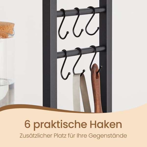 Rootz kökshylla - Stående hylla - Mikrovågshylla - Space -Saving Solution - 40 x 80 x 167 cm