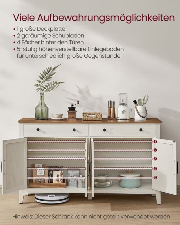 Rootz -keittiökaappi laatikoilla - sivupöytä - säilytysjärjestö - kestävä puu -MDF - 40 x 140 x 80 cm