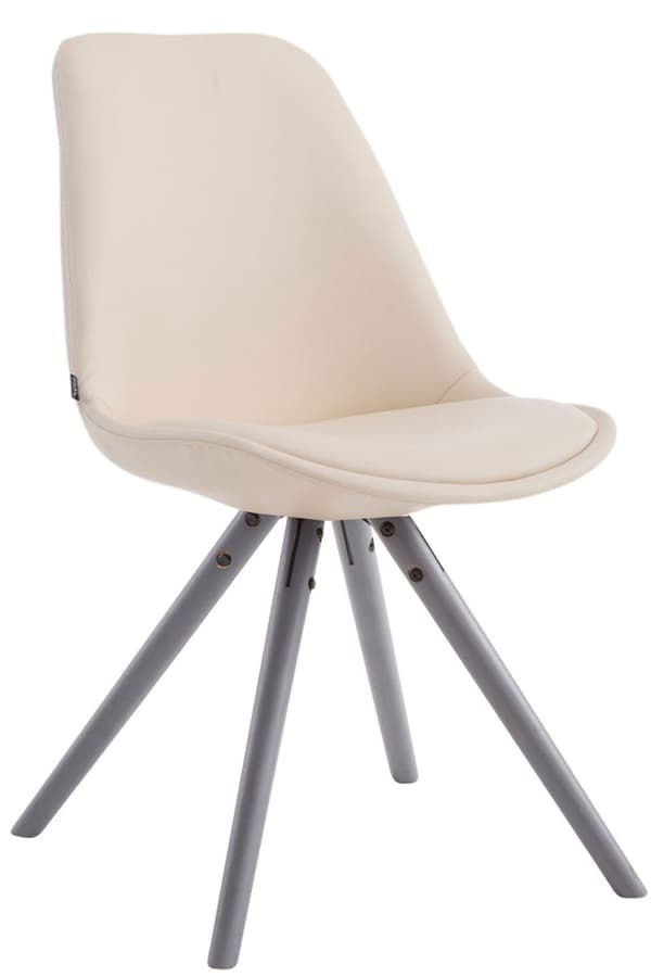 CLP Spisebordsstol Laval Kunstlæder Round Cream-grau