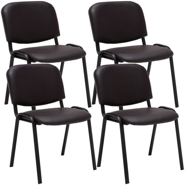 CLP 4-Pack Neuvottelutuoli Ken Keinonahka ruskea