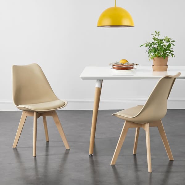 Stol Dubrovnik set om 4 beige [en.casa]