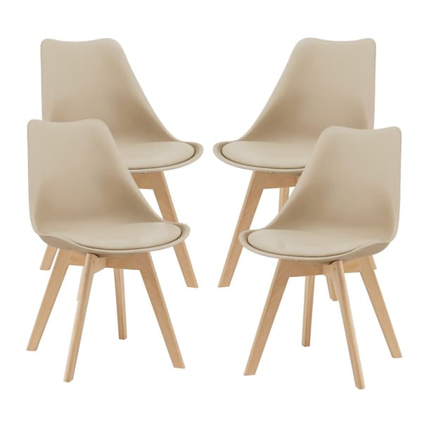 Stol Dubrovnik set om 4 beige [en.casa]