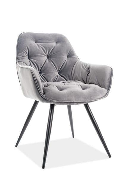 CHERRY STOL GRÅ SAMMET