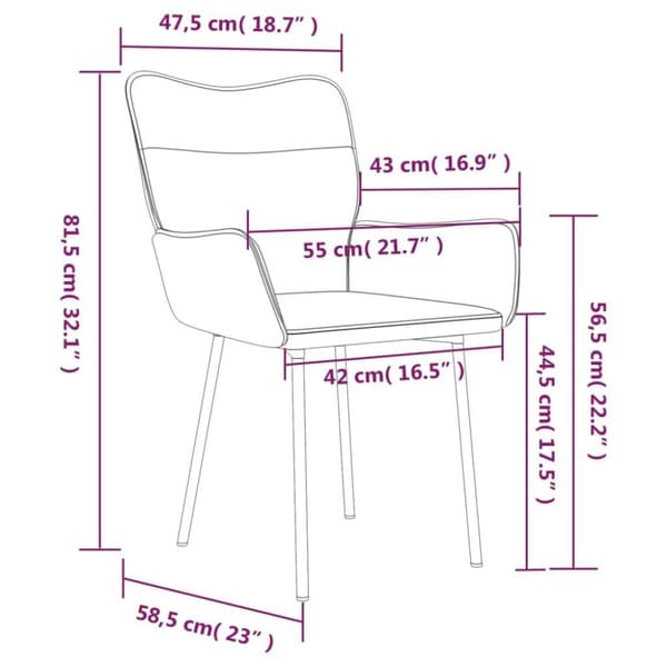 vidaXL Matstolar 2 st gul sammet
