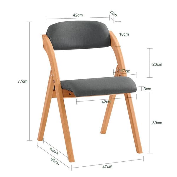 Sammenklappelig Stol, FST92-SG, 47x60x77 cm, Brun